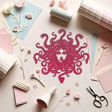 1pc Metallic Medusa Gray Color Metal Cutting Mold, Art Paper Carving Template, For Paper Card Making Scrapbook DIY Card Album Craft Decoration Metal Cutting Mold - Silver Gray - View 5