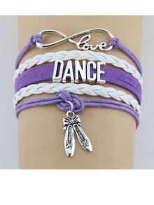 1pc Multi-Layer Hand-Woven Dance Letter Bracelet With Pendant Decor Jewelry Accessories