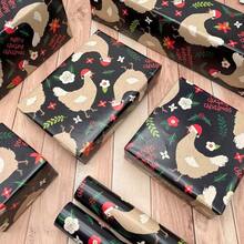 Cicken Wrapping Pr  Crist - Fun Print Gift Wrap Wit Merry Cluc Crist Wo - 20X28 Inc Per Seet 6 Seet
