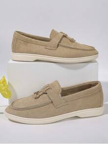 Winter Christmas Women Loafer Shoes Large Size Leisure Women's Shoes 2024 Spring And Autumn New European And American Foreign Trade Slip-On Lazy People Bean Shoes - Beige - View 16