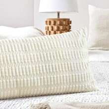 OTOSTAR Corduroy Decorative Lumbar Throw Pillow Cover Super Soft Boho Striped Rectangle Pillow Covers Case Modern Cushion Covers For Sofa Couch Bedroom Car Decor Cream Beige - MàuF - Xem 5