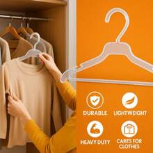 Gancho para Ropa Estándar | Práctico y Resistente, Ideal para Blusas, Camisas, Pantalones y Prendas Ligeras | Diseño Ergonómico que Evita Deformaciones en la Ropa | Fabricado con Material Duradero de Alta Calidad para Uso Diario en Hogar, Tienda o Lavandería | Ligero, Funcional y de Gran Estabilidad para Mantener tus Prendas Siempre en Orden - transparente - Ver 7