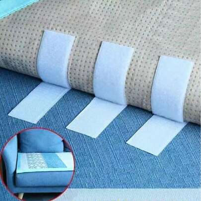 4 Pairs, Sofa Cushion Fixers, Universal Hook And Loop, Bed Sheet Anti-Slip Pads, Anti-Slip Seat Cushions, Home Hidden Type, And Needle-Free Universal Strong Self-Adhesive Sheets, Anti-Slip Sticking Sheet Wonder, Suitable For Bed Sheets, Sofa Cushions, Floor Mats, All Seasons Applicable
