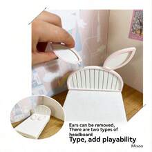 Puppenhaus Ornament, 1:12 Kaninchen Einzelbett, Kaninchen Bett, Kleiderschrank, Aufbewahrungsschrank, Mehrstöckiger Aufbewahrungsschrank, 12 Minuten Möbel Modell, Ob11 Puppenhaus Mini Ornament, Simulierte Villa Haus Männlich und Weiblich Holzmöbel, Geburtstagsgeschenk, Weihnachtsgeschenk, Miniatur Essen und Spielszene Kleinartikel Ornament, Mädchen Geburtstagsgeschenk, Heimdekoration