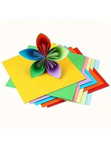 100pcs Vibrant Colored Craft Paper Set, 10 Different Colors, Ideal For Origami, Art Projects, Office Supplies, Scrapbooking, Sewing, Paper Crafts - High Quality Paper Material - Multicolor - View 6