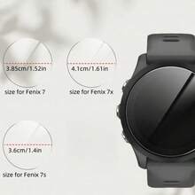 4 piezas de protector de pantalla de vidrio templado para Garmin Fenix 7/7S/7X, alta definición, dureza 9H, anti-arañazos, anti-aceite, anti-huellas