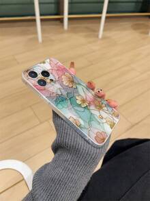 1 pieza Funda de teléfono de TPU rosa con diseño de patrón geométrico de graffiti, pintada con UV transparente y gruesa, compatible con iPhone 17/17 Air/17 Pro/17 Pro Max, 16/16 Plus/16 Pro/16 Pro Max, 15/15 Plus/15 Pro/15 Pro Max, 14/14 Plus/14 Pro/14 Pro Max, 13 MINI/13/13 Pro/13 Pro Max, Galaxy - Multicolor - Ver 3