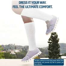 Mens Diabetic Over The Calf Socks Knee Premium Cotton High Socks - White - View 5