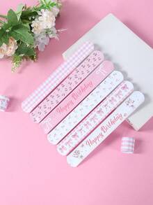 12Pcs Pink Bow Birthday Slap Plastic Wristband,Pink Bow Theme Birthday Party Decor,Baby Girl Shower Decorations,1st Birthday Party Decor,Gender Reveal Party Supplies,Baby Shower Party Favors,Funny Handcraft,Baby Girl Party Supplies,First Birthday Party Decorations,Pink Birthday Decorations,Pink Bow Decor - Pink Bow - View 3