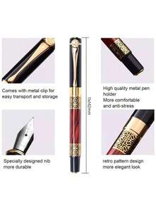 1 Pen+20 Ink Cartridges Set Vintage High-Grade Business Pen With Fine Nib Back To School