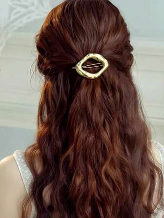 1个优雅圆形锌合金发夹，爪夹