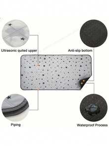 2 piezas de almohadillas lavables para orina de cobayas - Alfombrillas con estampado de estrellas para jaula de cobayas, impermeables, reutilizables, antideslizantes, súper absorbentes, adecuadas para mascotas pequeñas como conejos, hámsteres, ratones - Multicolor - Ver 2