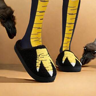 NYSQIT 2025年热销圣诞家居彩色蝴蝶老鼠图案拖鞋，男女通用柔软舒适拖鞋，秋冬季可爱卡通室内防滑情侣毛绒拖鞋