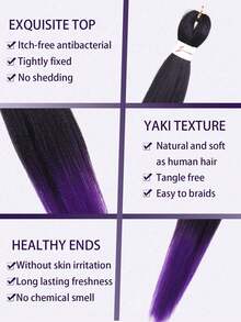 18/20/24/28/32/36 Inch Long Braiding Hair Extensions, Jumbo Box Braids Synthetic Hair, Yaki Texture Kanekalon Braiding Hair - Multicolor - View 4