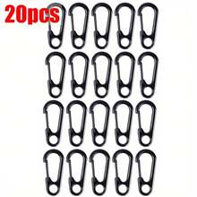 20pcs Lightweight Alloy Spring Clips - Outdoor Keychain With Rings, For Camping, Hiking, Keys, Tools, Outdoor Gear - Durable Metal Construction - Suitable For Backpacks, Belts, Camping Accessories, Hiking Essentials, Compact Design, Sturdy Structure, Tool Clips, Carabiners, Outdoor Keychains, Clips - Black - View 6