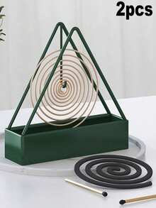 1pc Triangle Mosquito Coil Holder Hanging Tray, Creative Home Use Mosquito Coil Box, Incense Burner For Summer - Black - View 15