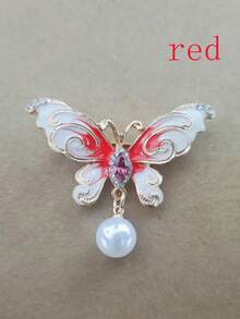 1 pieza Nuevo broche de mariposa de moda, colgador de ropa, colgante de aleación con cristal, accesorio de decoración de insecto