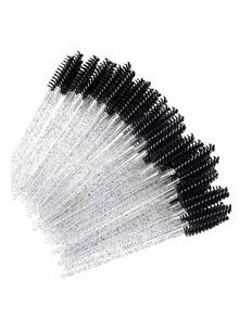 200pcs/100pcs/50pcs/10pcs Disposable Mascara Wands Eyelash Brush Spoolies For Eyelash Cleaning Eyebrow Crystal Shine Eyelashes Brushes Lash Extensions Makeup Tool - Pink - View 16