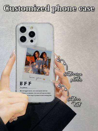 1 Peça Capa de Telefone com Lente Transparente Personalizada com Padrão Personalizado, Compatível com Apple 16, 15, 14, 13, 12, 11 Pro Max