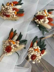 1-12 Bundles Mini Artificial Flower Bouquet Set, Bohemian Style Faux Floral Arrangement, Suitable For Home Office Desk, Wedding Party Centerpiece Decoration, DIY Custom Design, Gift Box Present, Autumn Halloween Thanksgiving Christmas Decor - Multicolor - View 6
