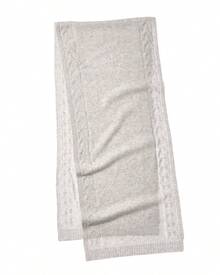 Bruno Magli Cable Border Cashmere Scarf - 灰色 - 查看 3