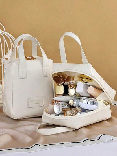 1 件 PU 皮革防水旅行化妆包，大容量洗漱用品收纳包，多功能化妆包，适用于化妆品、洗漱用品、商务旅行、海滩度假、户外旅行、送给妈妈、女朋友、万圣节、圣诞节、生日、节日、秋季装饰、卧室装饰的礼物