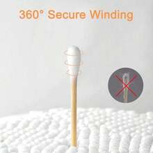 100 Pieces, Disposable Cleaning Cotton Swabs, Used For Cleaning Wounds, Removing Makeup And Cleaning, Double-Ended Cotton Swabs In Bags, Ear Cleaning Cotton Swabs, Makeup Removal And Cleaning Cotton Swabs, Disposable Sanitary Cotton Swabs, Boxed Or Bagged, Random - 白色 - 查看 4