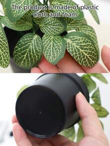 1pc Realistic Textured Green Plant Pot, Suitable For All Seasons For Home Living Room, Dining Room, Fireplace In The Living Room, Aesthetic Room, Office, Desktop Decoration. Also Suitable For Festival Parties And Outdoor Decorations. Durable And Reusable Decorative Item. - Green - View 5