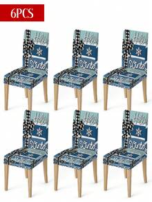 Capa elástica para cadeira de Natal, árvore de azevinho de Natal, floco de neve, laço, capa protetora de encosto para cadeira em forma de estrela, lavável, adequada para casa, sala de jantar, sala de estar, decoração de cozinha (1 peça/4 peças/6 peças/20 peças)