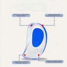 3 Pairs Blue GEL Heel Pads, Designed For Heel Pain Relief, Transparent Silicone U-Shaped Heel Cushions For Dress Shoes, Sneakers And Boots, Shock Absorbing