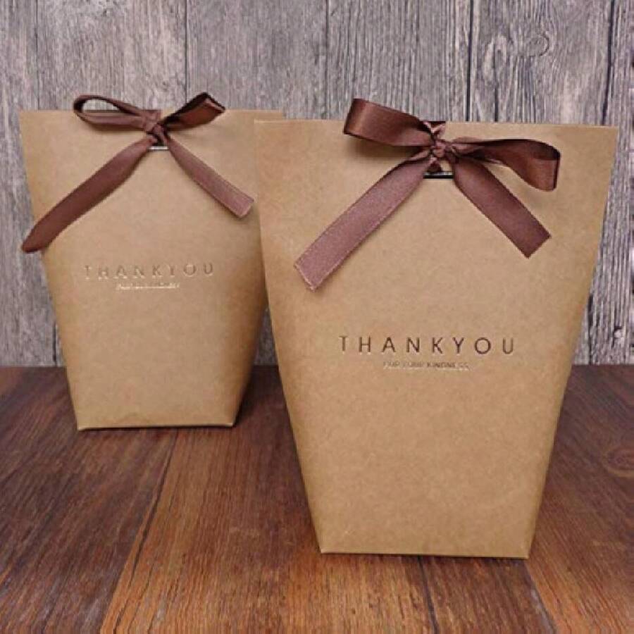 9 PCS Thank You Gift Wrap Boxes Packing Bags(9 Brown), Minimalist Gift Boxes Easter, Drative Presents Box Bundle For Packing Candy/Tie,25111418 - 巧克力棕 - 查看 1