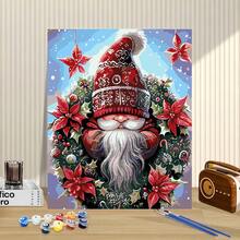 1pc Adult Christmas Themed Digital Oil Painting Set, Canvas DIY Painting Kit With Acrylic Paints And Brushes, Seasonal Craft And Home Decor Activity, Beginner Friendly Painting For Relaxation And Family Bonding, Ideal Gift For Friends - Multicolor - View 5