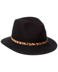 Bruno Magli Wool Felt Wool Fedora - màu đen - Xem 1