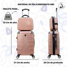 Juego 18 Pulgadas + Neceser Ligera Doble Llanta Candado Fijo Sin Documentar Resistente - Rosa Oxidada - Ver 3