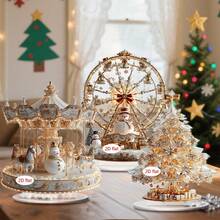 1/3 pezzi Decorazioni da scrivania natalizie, ruota panoramica, carosello, albero di Natale, decorazioni per casa e ufficio, regali di Natale, in acrilico 2D