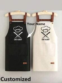 Customizable Photo/Text Multifunctional Apron, Personalized Name/Logo Apron For Chef/Cooking/Kitchen, Waterproof Apron For Hairstylist/Beauty Salon/Barber, Unique Personalized Ideal Gift For Him/Her - Multicolor - View 1