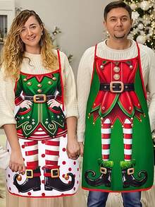 4pcs Santa Claus Dressed As Decorative Apron, Suitable For Both Female And Male Kitchen Chefs, Suitable As A Wedding, Christmas Or Thanksgiving Party Gift For Adult Cooking Supplies, Christmas Aprons For Women, Christmas Aprons Matching, Christmas Cooking, Christmas Kitchen Decorations, Family Apron Set, Aprons For Women Christmas, Christmas Themed Aprons, For Christmas Kitchen, Seasonal Kitchenware, - Multicolor - View 4