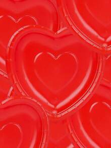 10pcs/20pcs/50pcs Red Heart Shaped Dessert Plates Disposable Love Paper Plates 7 Inch Dessert Cake Plates Heart Party Decorations & Supplies For Graduation Holiday Picnic Birthday PartyBridal Shower Valentine's Day - Red - View 4