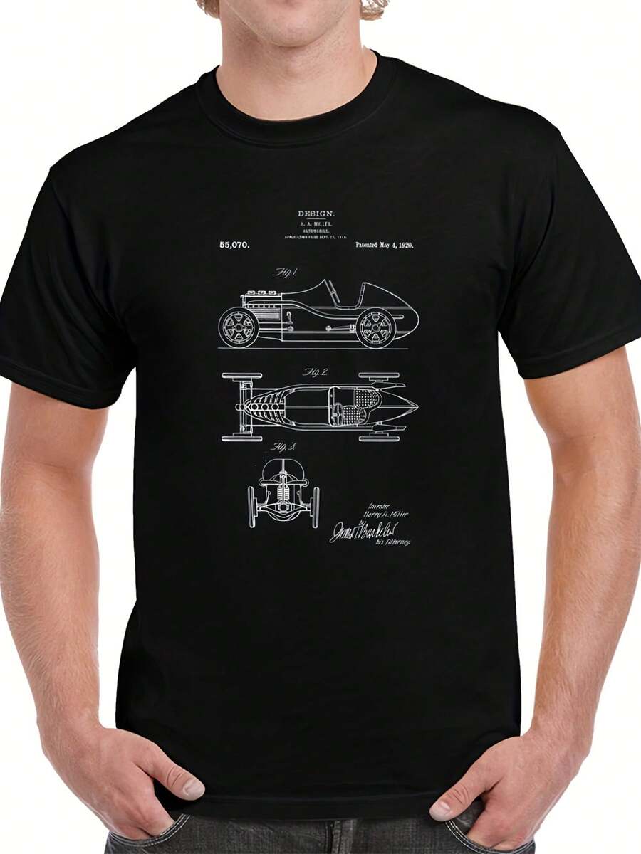1920 Vintage Antique Race Car Patent T Shirt - Phong cách 22 - Xem 1