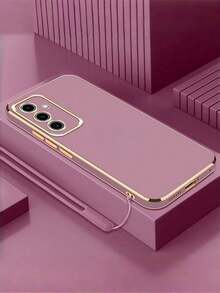 1 ốp lưng điện thoại TPU màu tím trơn tối giản kèm dây đeo silicon, kiểu dây đeo, viền mạ vàng cao cấp, chống sốc | Bao gồm dây đeo silicon màu tím | Tương thích với điện thoại | Chống trầy xước | Bảo vệ mạnh mẽ | Tương thích với Apple 17 Air/17 Pro/17 Pro Max, Apple 16/15/14/13/12/11/8/7/Pro/Pro Max/Plus, S8-S25/FE/Plus/Ultra | Quà tặng sinh nhật, tiệc tùng, màu pastel mùa xuân, phụ kiện thiết yếu hàng ngày, phiên bản quốc tế, không phải phiên bản nội địa. - Dải ruy băng màu tím - Xem 2