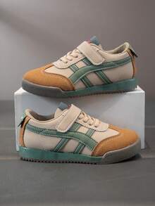 男童休闲运动鞋，皮革面，耐磨，透气，运动鞋 - 軍綠色 - 查看 7