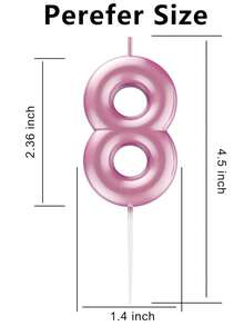 Velas de pastel de cumpleaños con números en rosa, decoraciones de cera metálica para pastel, adecuadas para cumpleaños, aniversarios, revelación de género, despedida de soltera, graduación - tema de princesa, sin plumas, velas de celebración multiusos, sin necesidad de electricidad - Rosa - Ver 13