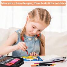 72120 Colores Plumones Doble Punta Pencil, Marcadores a Base de Agua No Toxico, Cepillo de Nailon 1 - 2mm y Punta Fina 0.4mm Para Nios y Adultos, Colorear Lettering Dibujar Caligrafa - 72 Colores - Ver 5