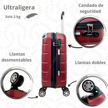 Maleta 20 Pulgadas Sin Documentar Ligera Doble Llanta Candado Fijo - Rojo - Ver 3