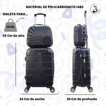 Maleta 10 Kg 20 Pulgadas + Neceser Sin Documentar Ligera Resistente De Mano Impermeable - Negro - Ver 3