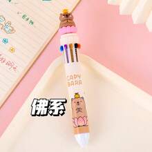 Capy-Bara- Cartoon 10-Colored Round Tip Pens For Creative Note-Taking, Pressurized Design, Multifunctional For Elementary Students - Random Colors and Styles - View 11