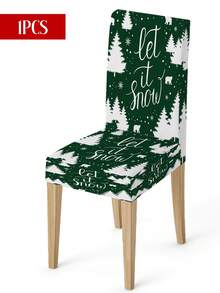 1pc/4pcs/6pcs/20pcs Christmas Stretch Chair Covers, Christmas Reindeer & Snowflake Xmas Gift, Wintergreen Tree Chair Back Protector Slipcover, Washable For Home, Dining Room, Living Room, Kitchen Decor - Multicolor - View 14