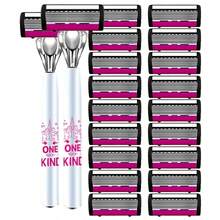 Women'S Stainless Steel Razor Set Smooth, Comfortable Shaving, Sharp Blade, Easy To Change The Head, Painless Smooth Hair Removal, The Ultimate Smooth Shaving, Stainless Steel Manual Hair Removal, Holiday Gifts. - Hot Pink - View 13