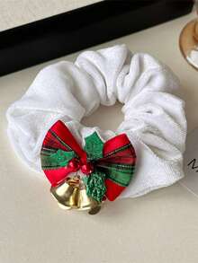 1/2 قطعة أربطة شعر من الفلوت للكريسماس، ربطات شعر بفيونكة جرس مزدوجة، اكسسوارات شعر لحفلات العطلات، لا تتلف الشعر، مناسبة للكريسماس والأطفال