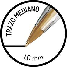 , Bolgrafo de Punto Mediano, Pluma Clsica, Cristal Dura+, Surtido de 4 Colores, 10 piezas - 10 Unidad (Paquete de 1) + Surtido de 4 colores + Bolígrafo - Ver 9